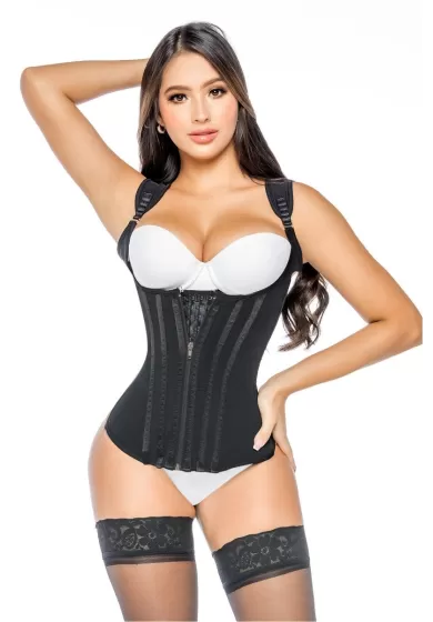 813 - Chaleco con broches de 3 hileras con cierre