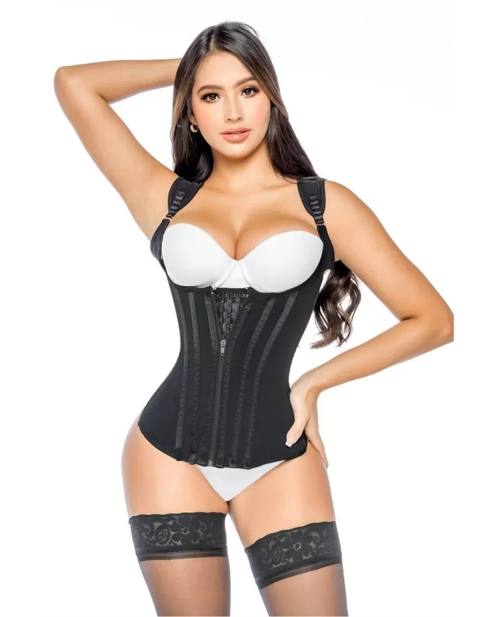 813 - Chaleco con broches de 3 hileras con cierre